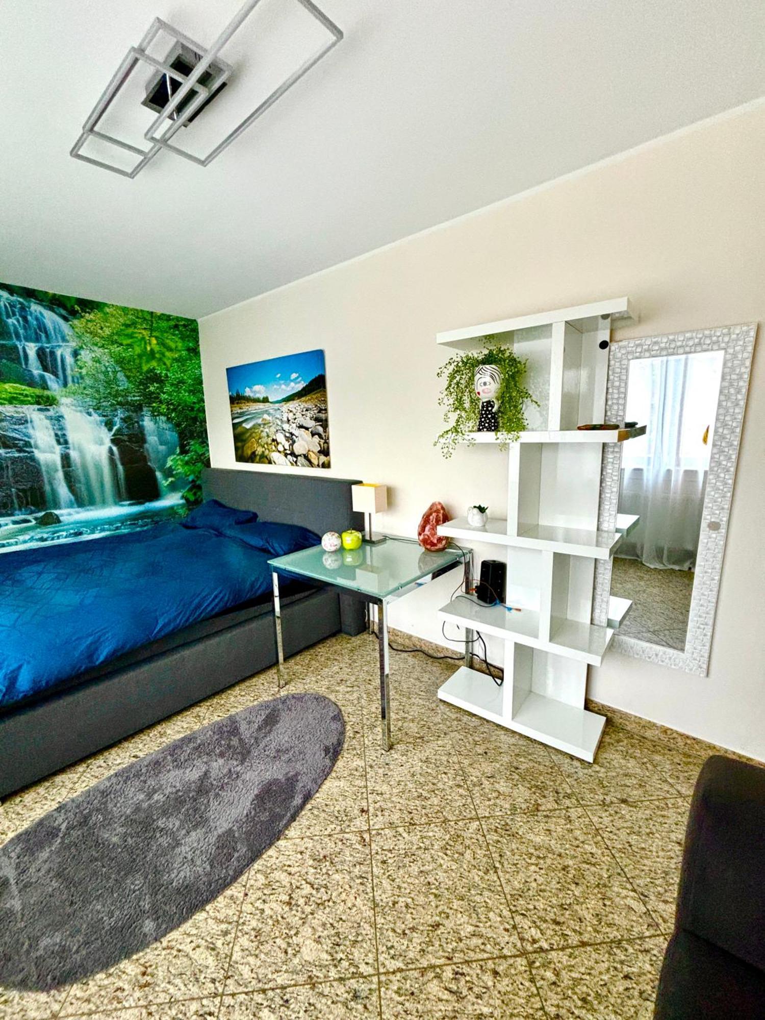 Privatunterkunft Magisches Doppelzimmer Mit Atemberaubender Wasserfall-wand In Seligenstadt